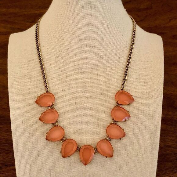 J.Crew | Orange Pendant Statement Necklace | 17” Adjustable - Picture 2 of 4